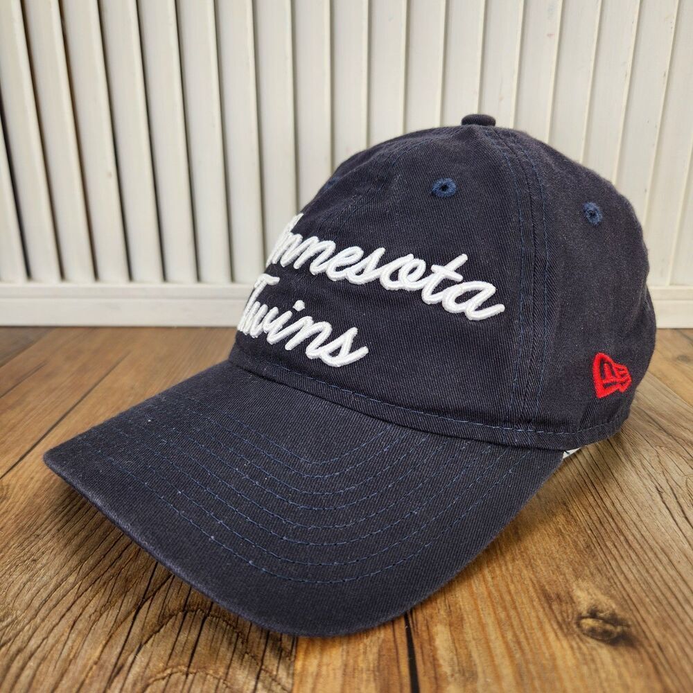 New Era Minnesota Twins 9twenty Script Spell Out Womens Snapback Hat Cap Navy